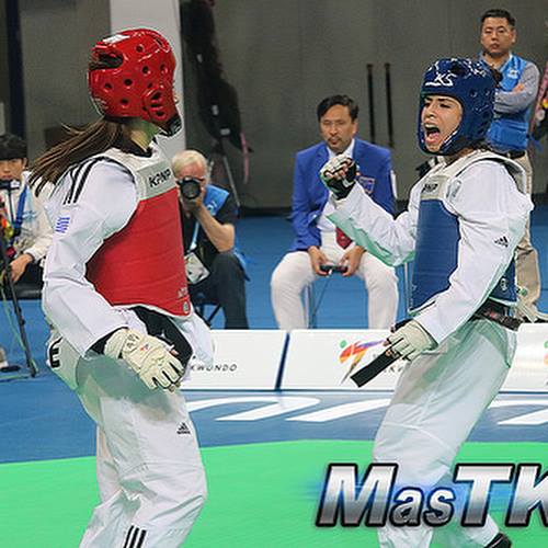 Elizabeth Zamora ganó dos de los tres combates en Corea del Sur. (Foto Prensa Libre: cortesía MásTaekuondo)