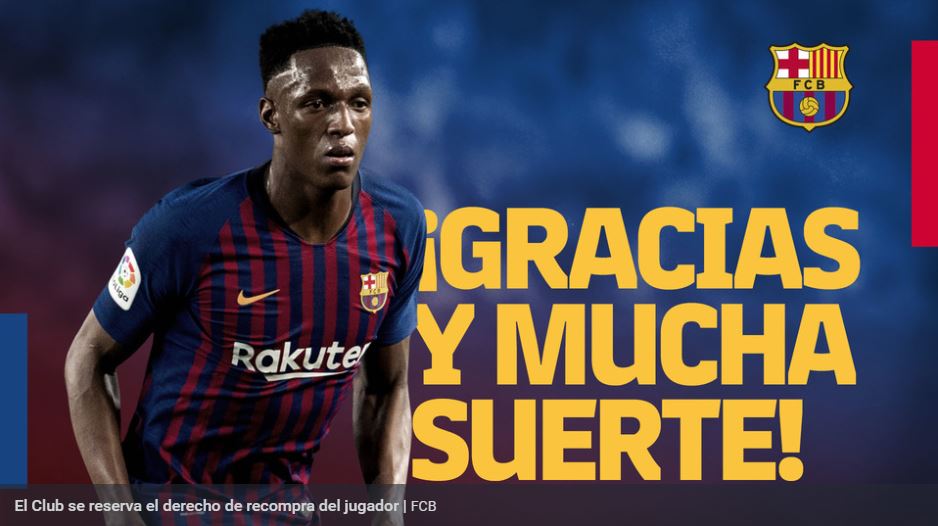 El FC Barcelona se despidió de Yerry Mina con un comunicado de prensa. (Foto Prensa Libre: FC Barcelona)