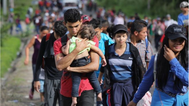 La caravana ha ido creciendo a medida que se acerca a México. GETTY IMAGES