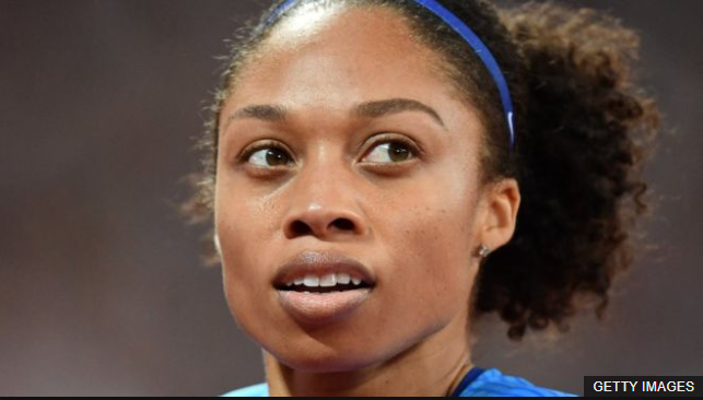 Allyson Felix quiso compartir su historia para ayudar a otras mujeres que pasan por el mismo dilema. (Foto Prensa Libre: BBC News Mundo)