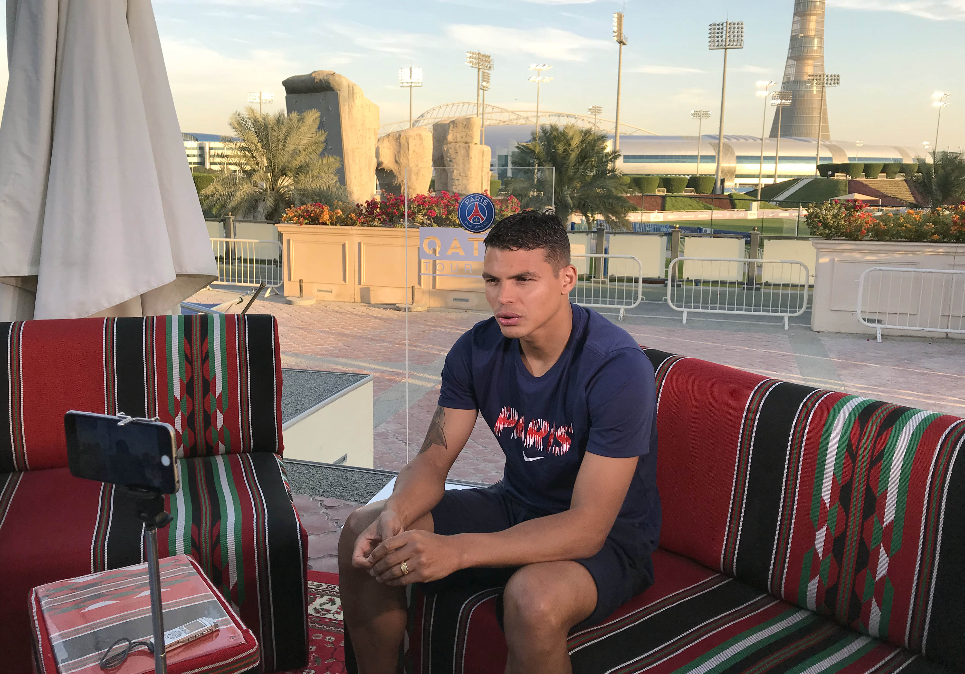 Thiago Silva durante una entrevista donde habló del momento actual del PSG.