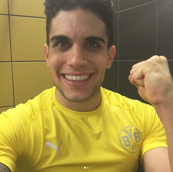 Marc Bartra regresa a los entrenamientos del Borussia Dourtmund después del atentado que sufrió el bus de su equipo. (Foto Prensa Libre: Instagram de Bartra)