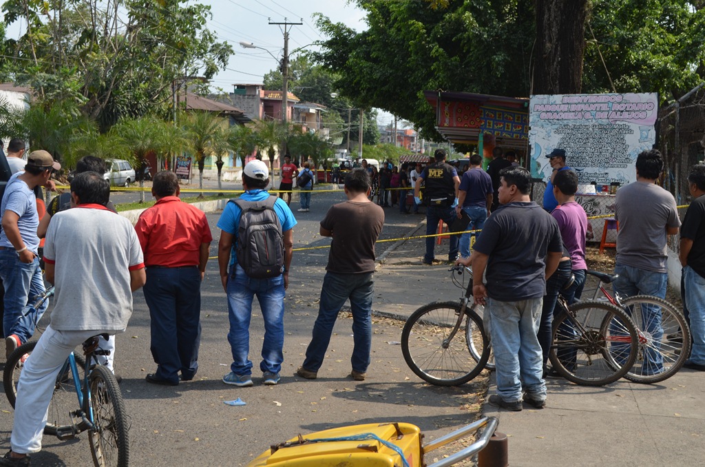 Lugar donde se registró el ataque en la cabecera de Retalhuleu. (Foto Prensa Libre: Jorge Tizol).