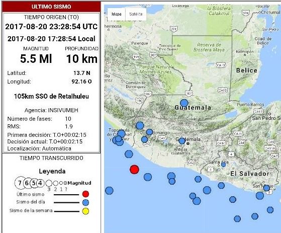 Se registra un temblor de 5.5 grados en el territorio nacional. (Foto Prensa Libre: Cortesia)