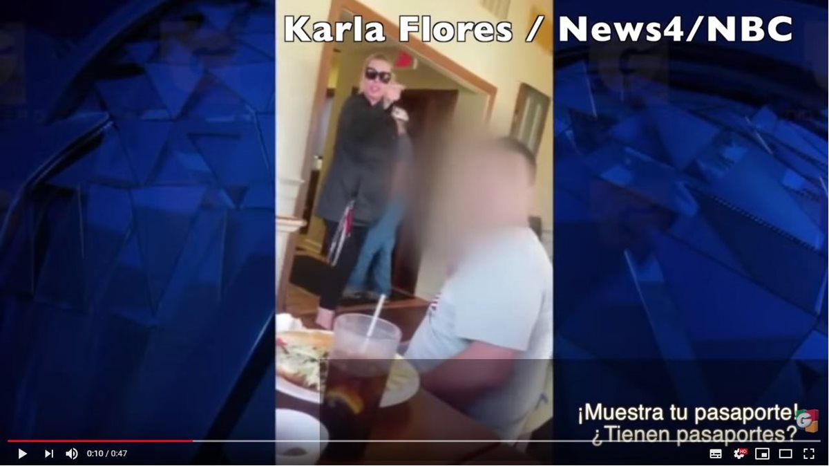 El video de la agresión de una mujer contra una familia guatemalteca en Virginia fue publicado por medios de comunicación de la localidad. (Foto Prensa Libre: Youtube Guatevisión)