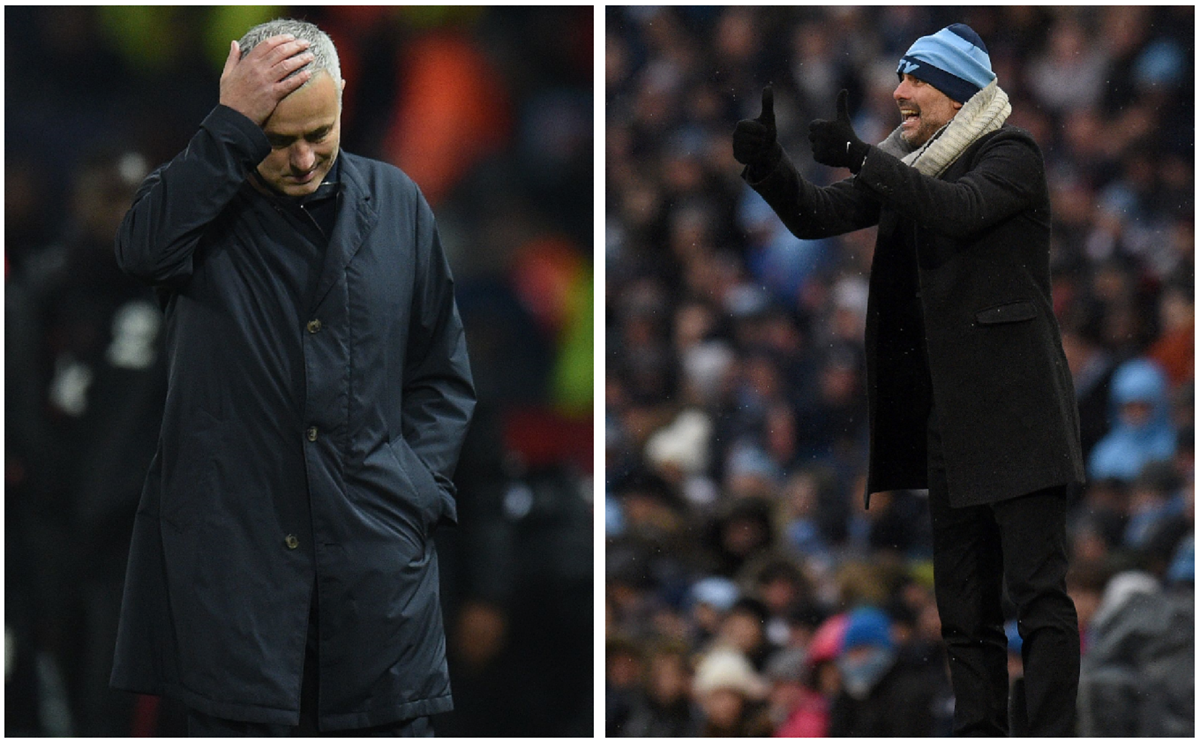 José Mourinho y Pep Guardiola se enfrentaron en España, luego en Mánchester, pero se vuelven a separar. (Foto Prensa Libre: AFP)