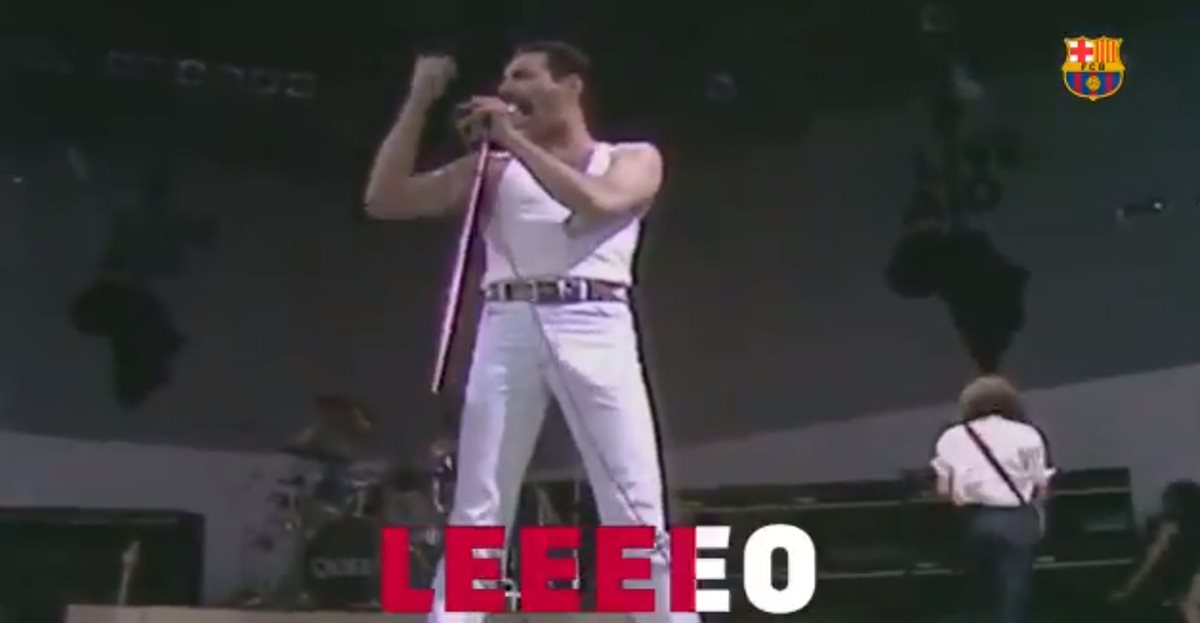 Este es el video de Freddie Mercury y Leo Messi. (Foto Prensa Libre: Twitter)