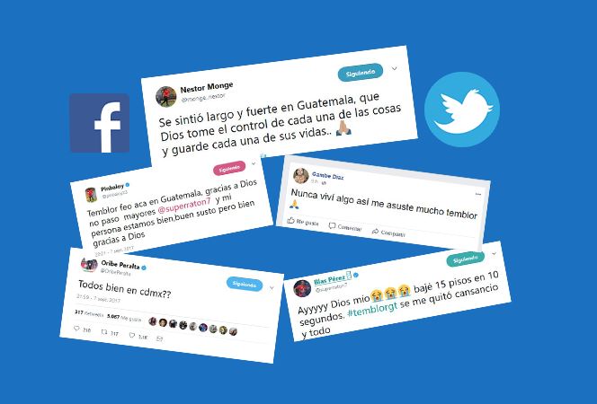 Estos son varios de los mensajes que algunos futbolistas escribieron en sus redes sociales por el temblor. (Foto Prensa Libre: Hemeroteca PL)