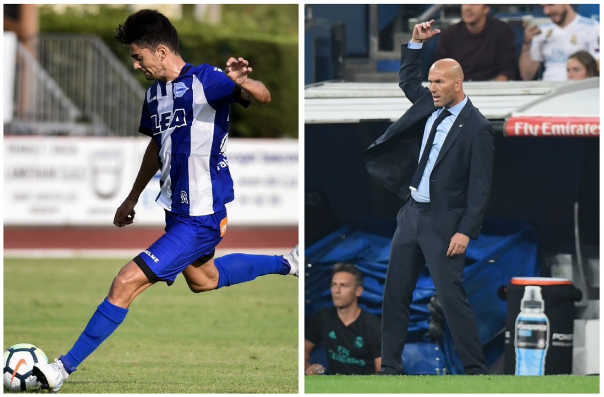 Zinedine y Enzo, padre e hijo, se enfrentarán mañana en la Liga Española. (Foto Prensa Libre: AFP)