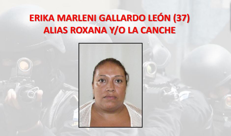 Según la Policía, Érika Marleni Gallardo de León, es integrante de la estructura criminal los <em>Buitres</em> que operaban en Jutiapa. (Foto Prensa Libre: PNC)