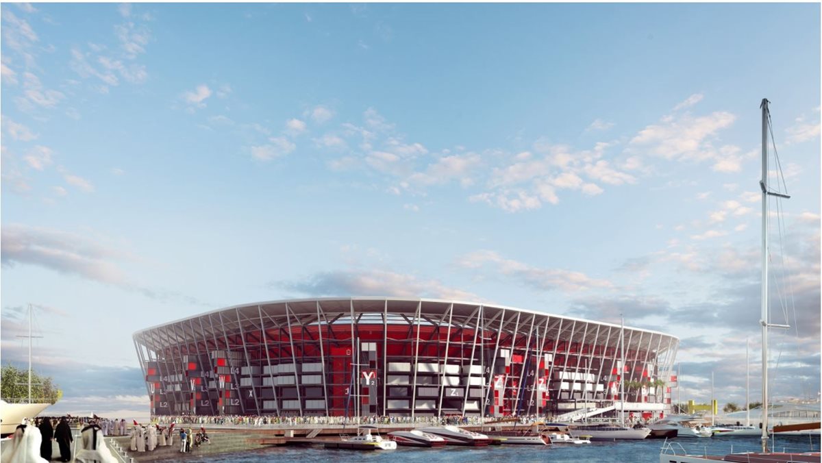 La Fifa compartió las fotografías del Ras Abu Aboud, el séptimo campo del campeonato de Qatar 2022. (Foto Prensa Libre: cortesía fifa.com)