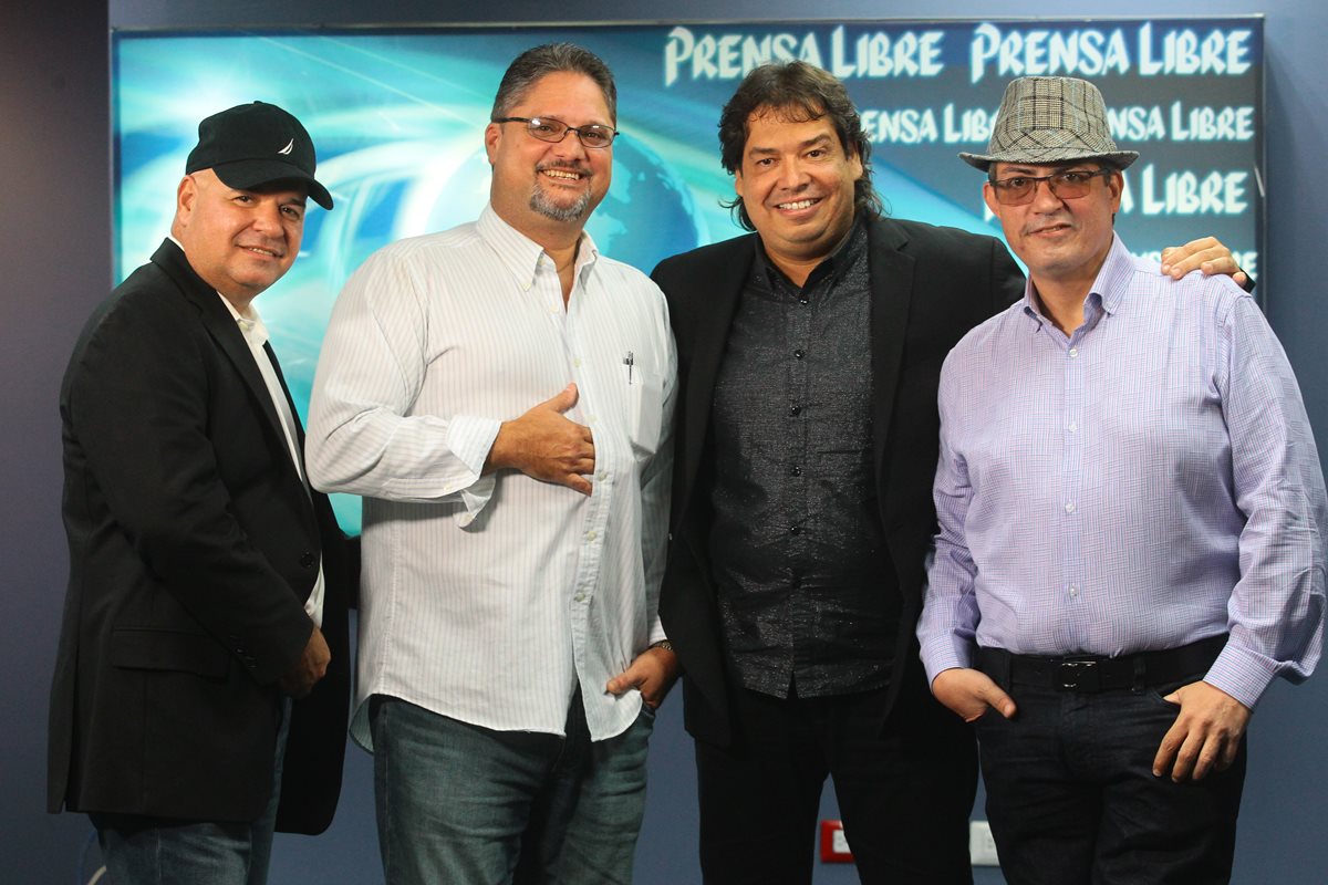 Así lucen José Miguel Santa "Migue", Reinaldo Díaz Santos "Rey", Edy Ramírez Acevedo "Edy"  —quien sustituye a Chayanne—y Héctor Antonio Ocasio "Tony".  (Foto Prensa Libre, Álvaro Interiano)