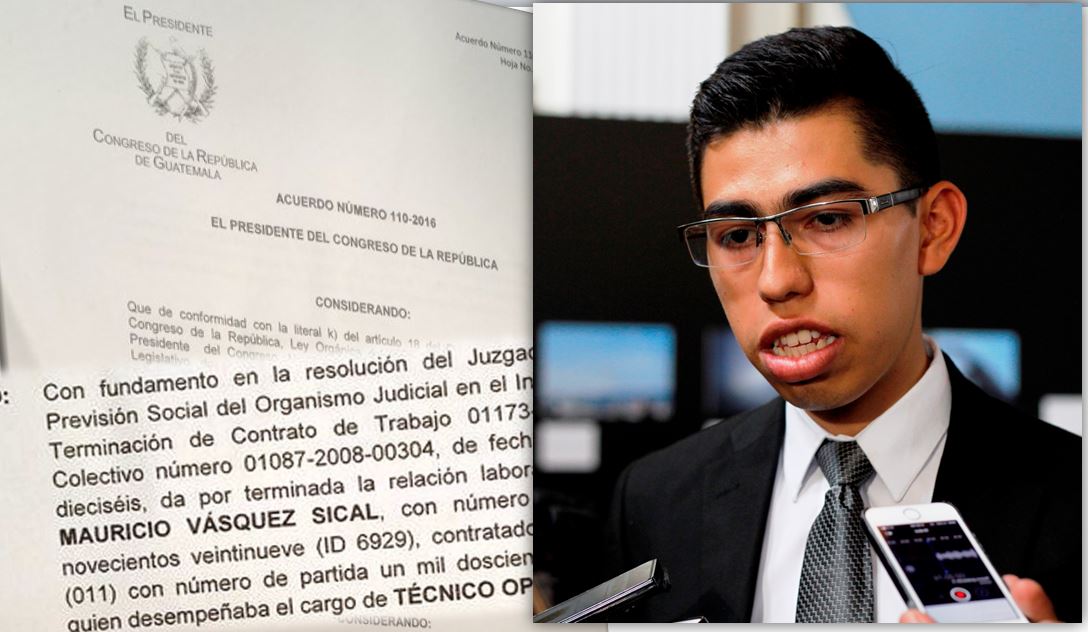 Michael Vásquez será despedido del Congreso por orden judicial. (Foto Prensa Libre: Infografía PL) 