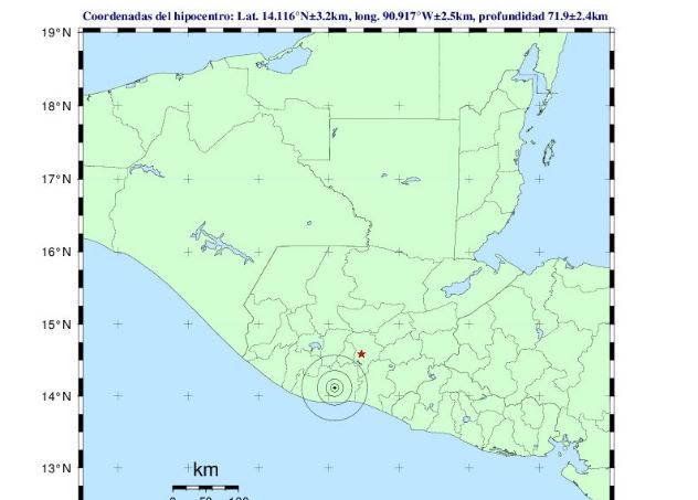 Temblor tuvo su epicentro en Escuintla. (Foto Prensa Libre: Insivumeh)