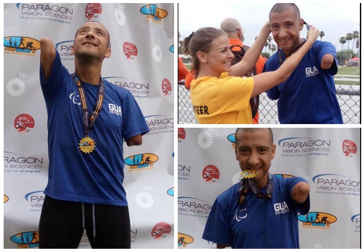 Raúl Pérez, atleta paralímpico, brilló en una carrera en Arizona. (Foto Redes).