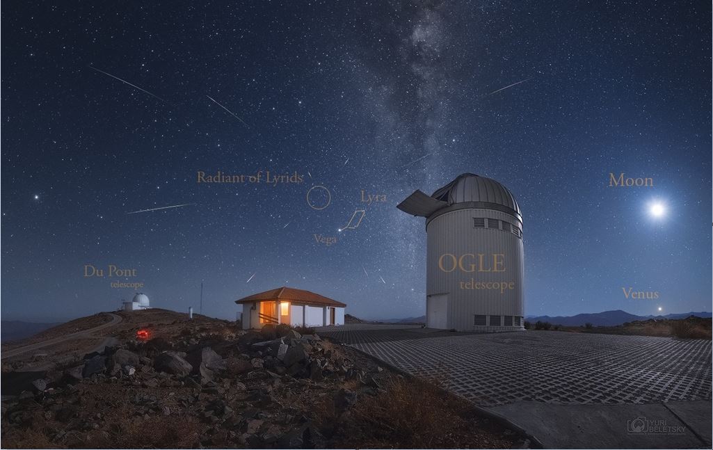 Las líridas iluminarán el cielo el próximo 21 y 22 de abril (Foto Prensa Libre: apod.nasa.gov|Yuri Beletsky, Carnegie Las Campanas Observatory, TWAN)