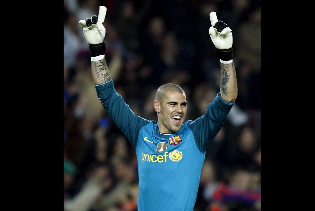 El exportero del FC Barcelona, Víctor Valdés entre sus muchos triunfos, festejó tres ligas de campeones con el equipo azulgrana. (Foto Prensa Libre: Hemeroteca PL)