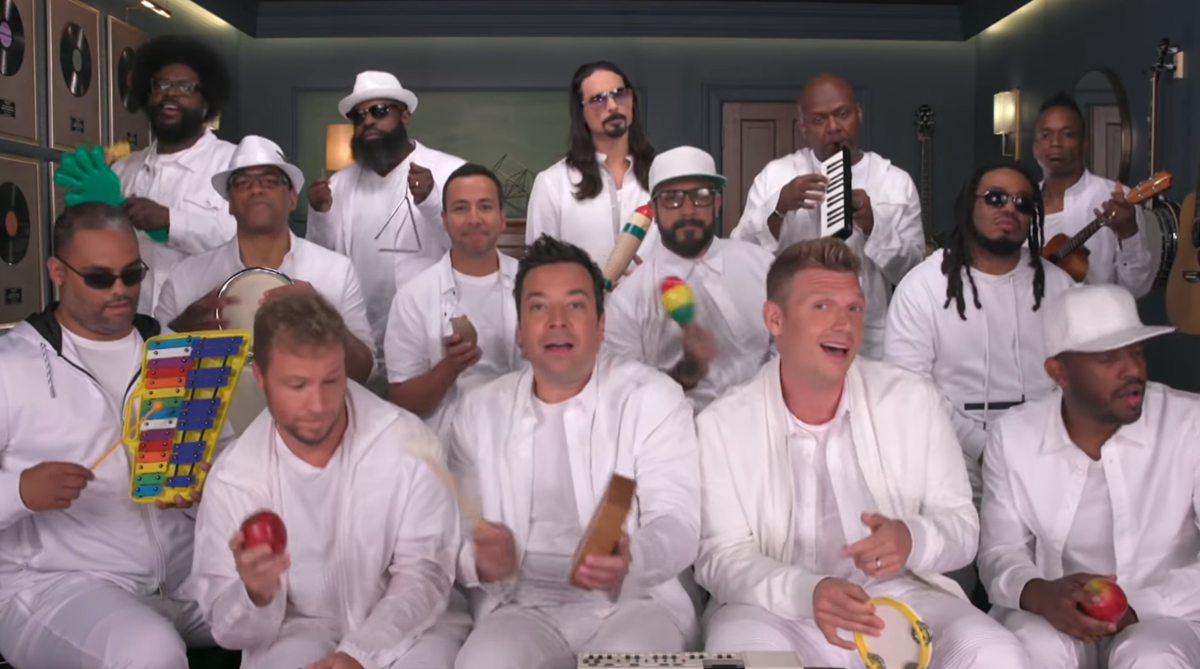 Backstreet Boys, Jimmy Fallon y The Roots volvieron con una interpretación especial (Foto Prensa Libre: YouTube / The Tonight Show).