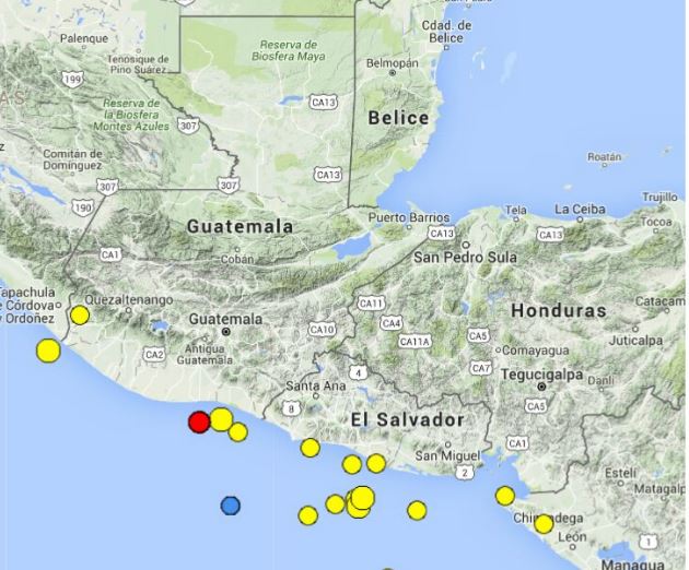 Sismo tuvo su epicentro en la costa de Escuintla. (Foto Prensa Libre: Conred)