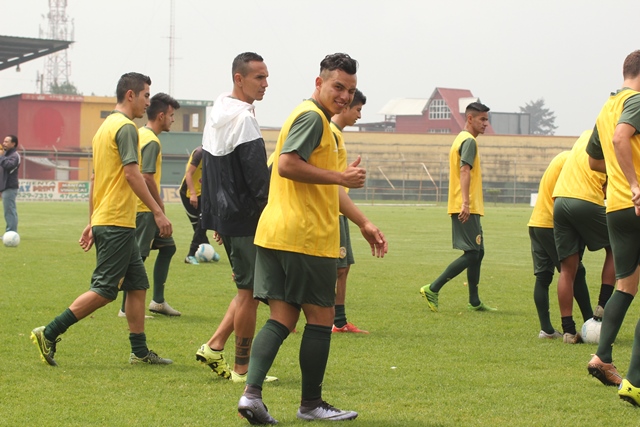 Kevin Elías, de Marquense, durante el trabajo de la semana antes de enfrentar a Comunicaciones. (Foto Prensa Libre: Aroldo Marroquín).