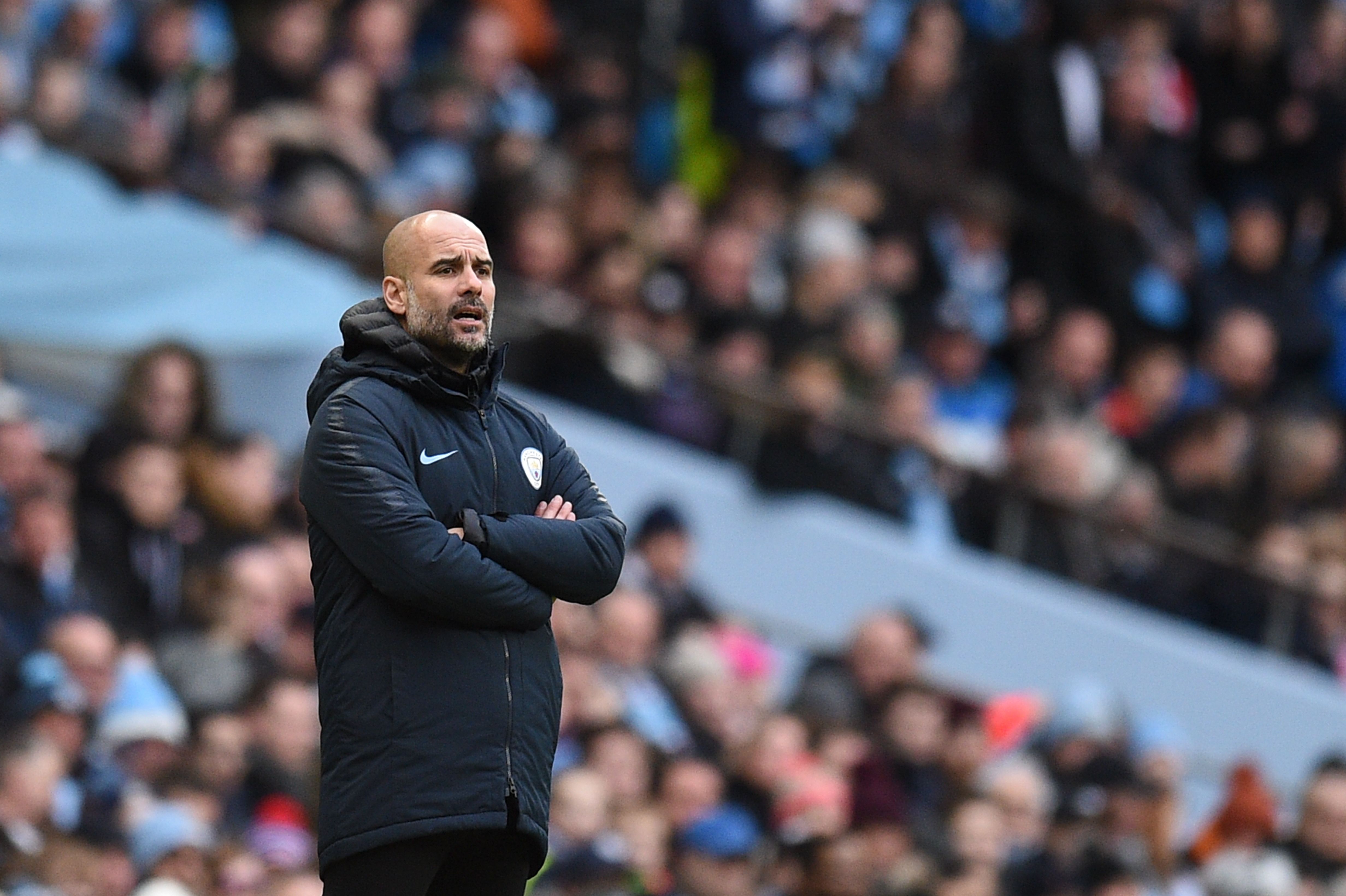 Pep Guardiola, técnico del Manchester City. (Foto Prensa Libre: AFP)