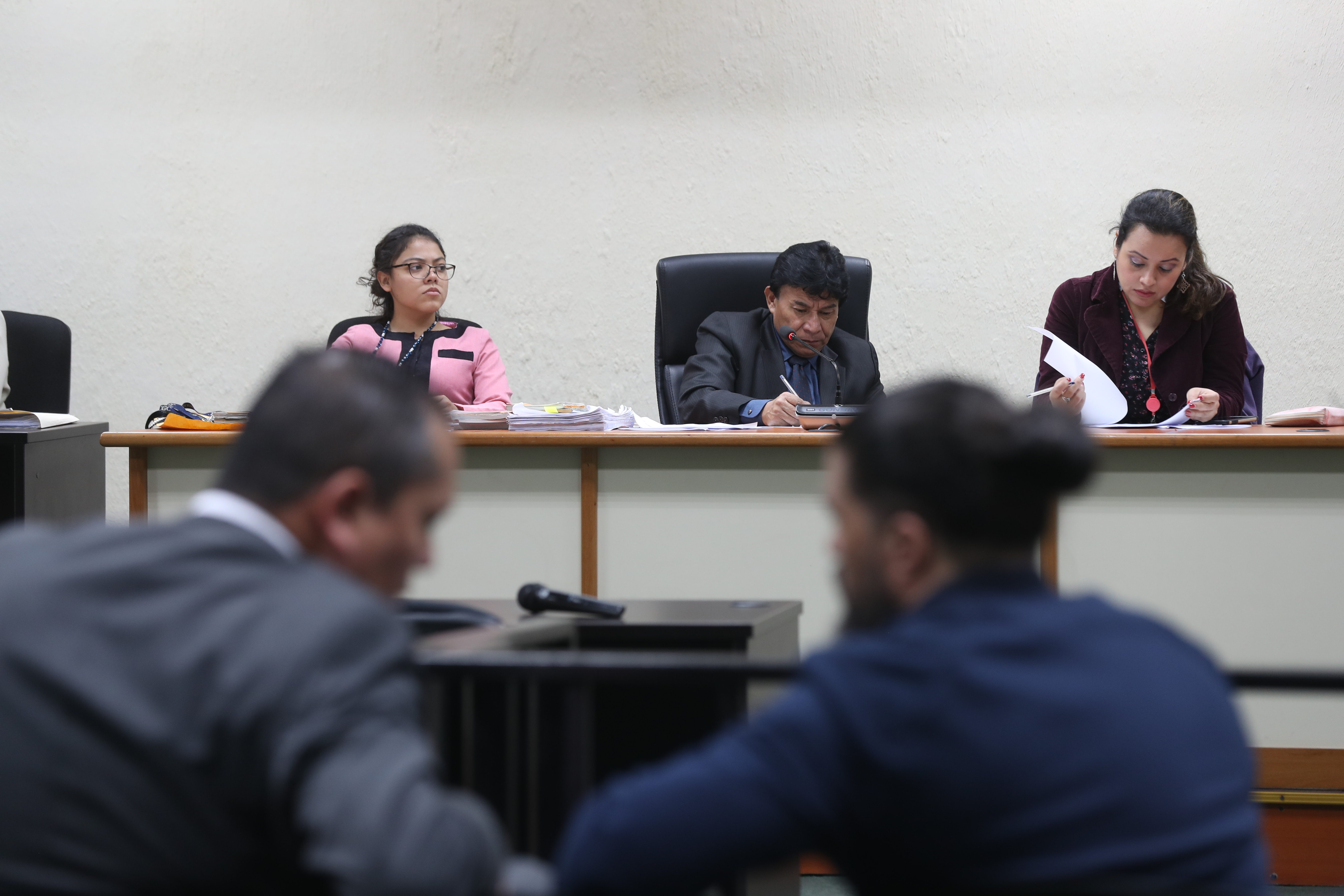 La audiencia se realizó en la Sala de Audiencias de Mayor Capacidad, "megasla". (Foto Prensa Libre: Carlos Hernández)