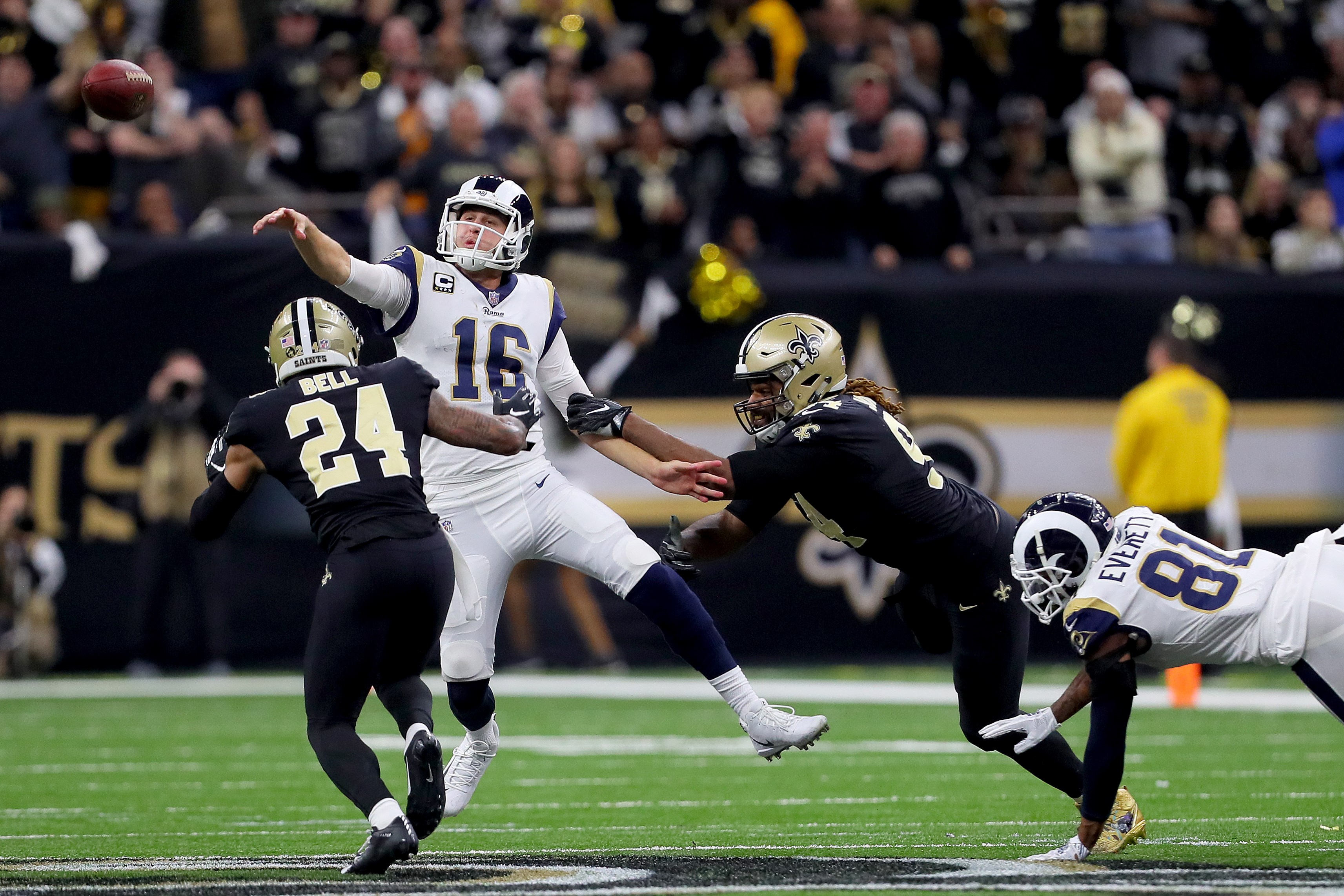 Los Saints perdieron la final de la Conferencia Nacional, contra los Rams. (Foto Prensa Libre: AFP).