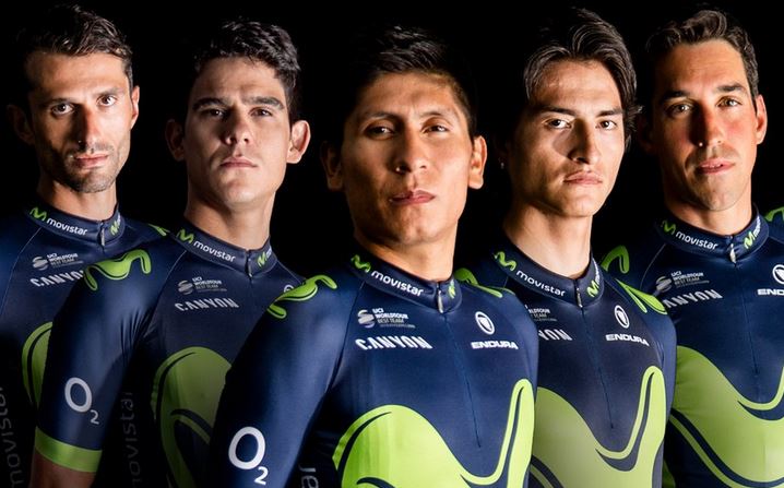 El colombiano Nairo Quintana es la máxima figura del Movistar Team de España. (Foto Prensa Libre: Twitter)