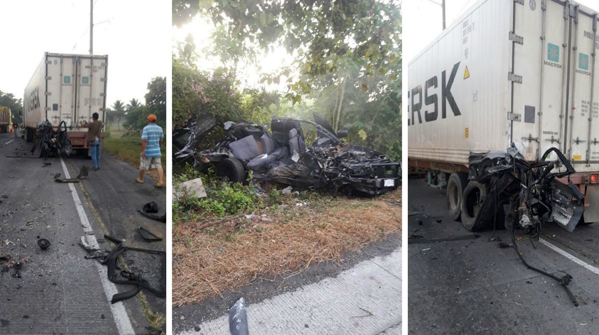 El fatal accidente ocurrió en la madrugada de este domingo. (Foto Prensa Libre: PNC)