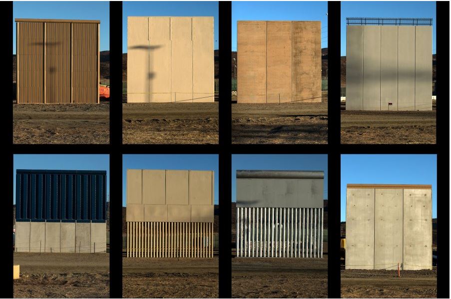 Estos son los prototipos para construir el muro de Trump entre EE. UU. y México. (Foto Prensa Libre: AFP)