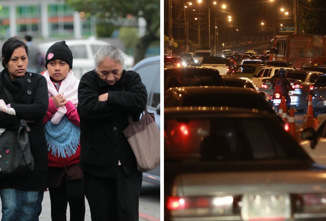 Un nuevo frente frío y congestionamientos vehiculares se prevén para el sábado y domingo en la capital. (Foto Prensa Libre: Hemeroteca PL).