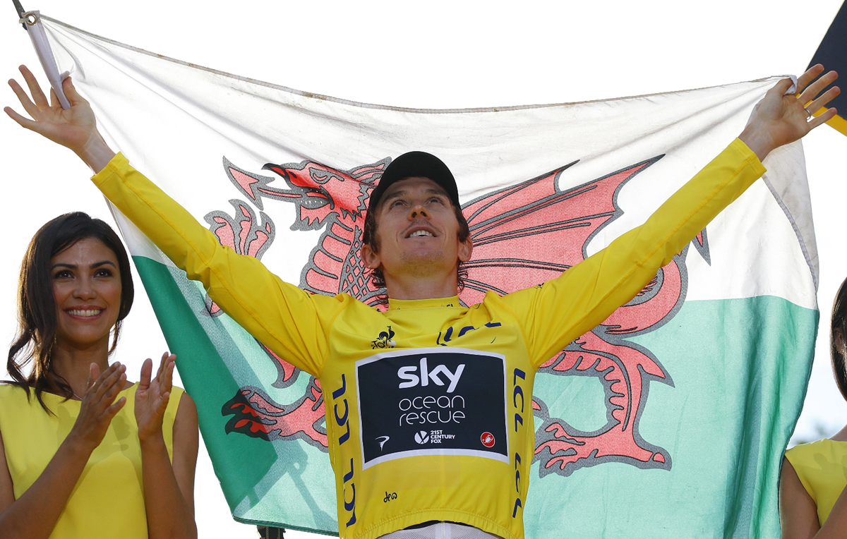 El galés Geraint Thomas disfruta ser el rey del Tour de Francia. (Foto Prensa Libre: EFE)