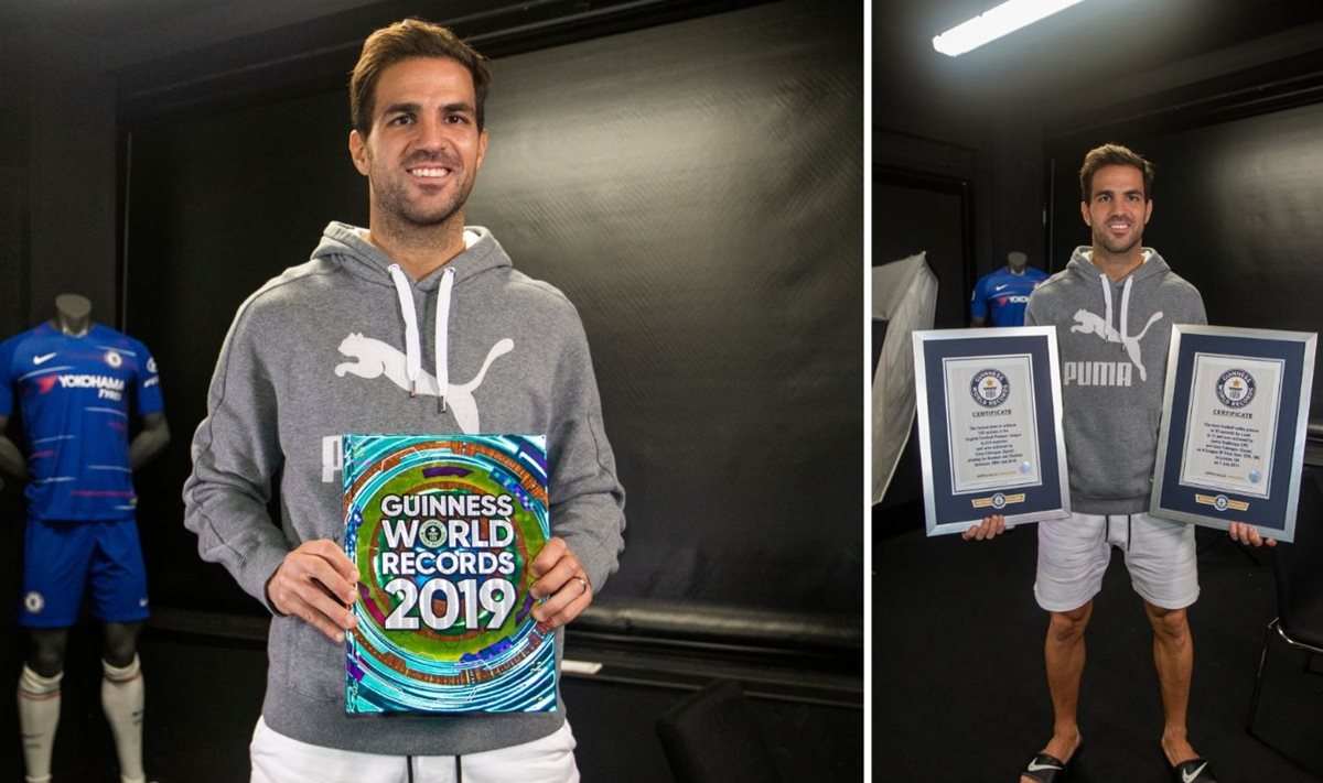 Cesc Fábregas hace historia al ingresar al libro Récords Guinness. (Foto Redes).