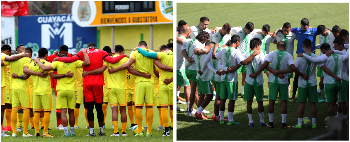 Guastatoya llega con una ventaja de 1-0 frente a Antigua GFC, por el pase a la Concacaf. (Foto Prensa Libre: Francisco Sánchez y Edwin Fajardo)