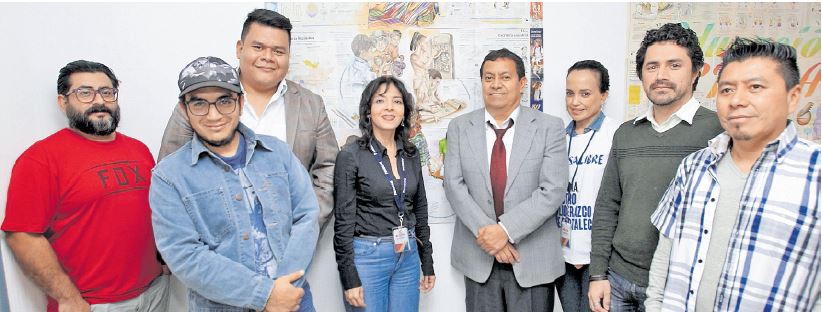 Billy Melgar, Kevin Ramírez, Esteban Arreola, Rosana Rojas, Francisco Martínez, Viviana Ruiz, José Luis Escobar y Benildo Concoguá, integrantes de los equipos de Arte y Revista D, de Prensa Libre. (Foto Prensa Libre: Carlos Hernández)