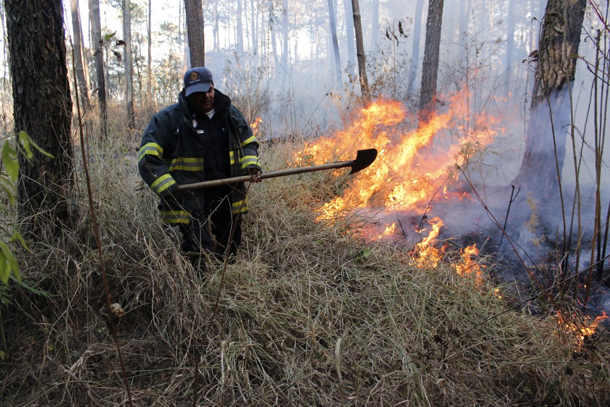 Socorristas aseguran que cada año atienden unos 40 incendios forestales en el bosque municipal. (Foto Prensa Libre: Víctor Chamalé)