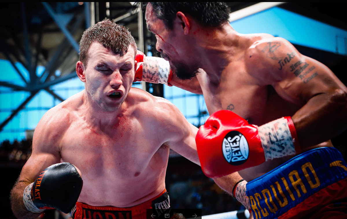 Jeff Horn venció a Manny Pacquiao y le arrebató el título de peso wélter de la OMB. (Foto Prensa Libre: AFP)