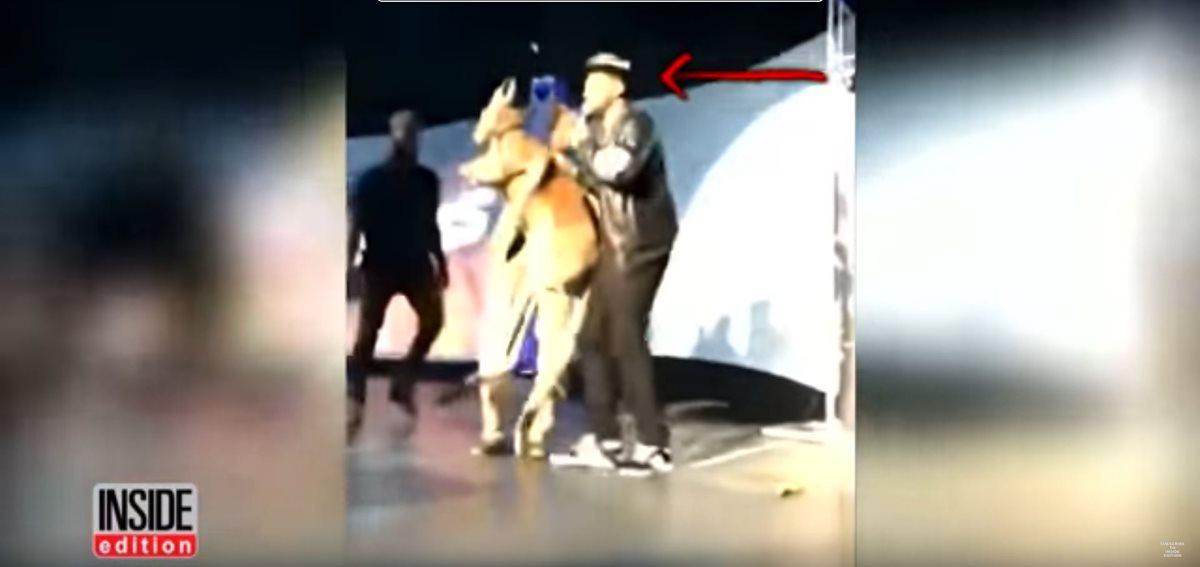 Un canguro puesto en escena durante un show en Detroit, Michigan, EE.UU., ha causado críticas contra un artista. (Foto Prensa Libre: Youtube)