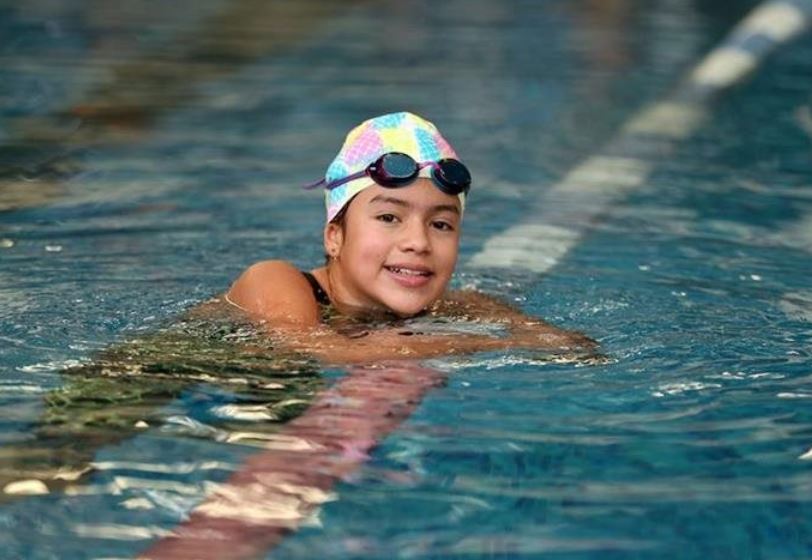 Valeria Madrid es campeona nacional en la prueba de 800 metros libres, en su categoría. (Foto Prensa Libre: Jeniffer Gómez)