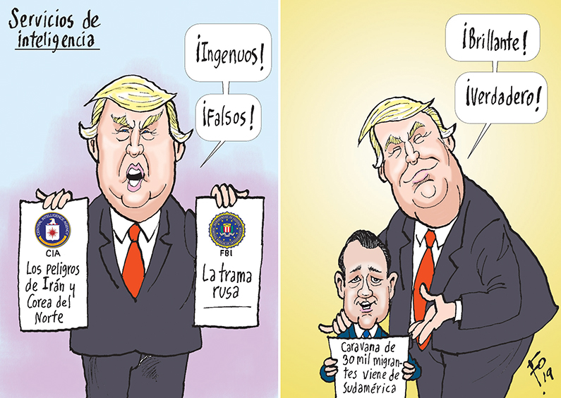 Personajes: Donald Trump y Mario Duarte.