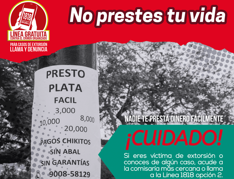 El fenómeno de los préstamos se ha extendido por varias ciudades de Latinoamérica. (Foto Prensa Libre: Ministerio del Interior de Perú)