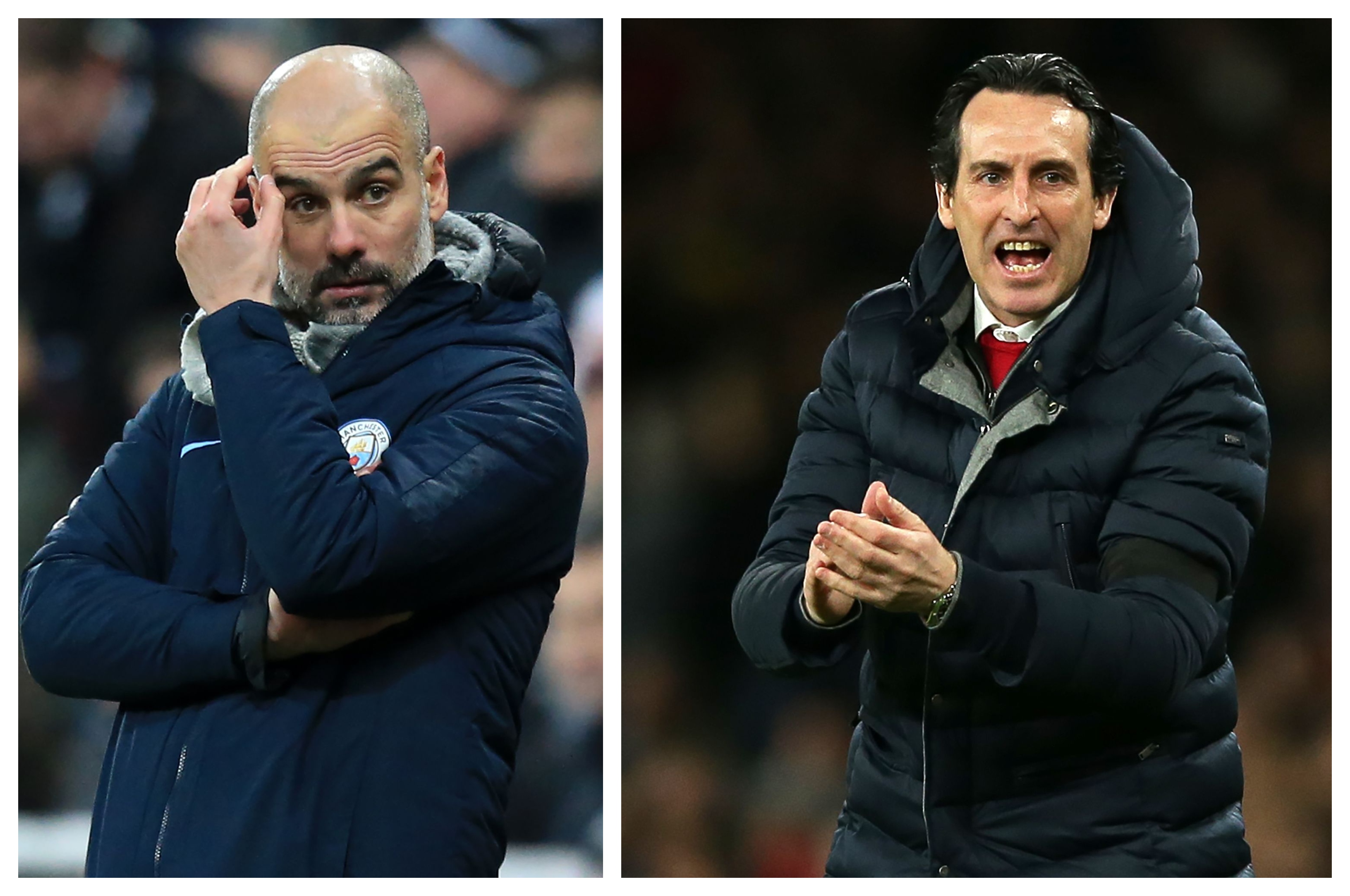 Pep Guardiola y Unai Emery tienen una jornada importante en la Premier. (Foto Prensa Libre: AFP)