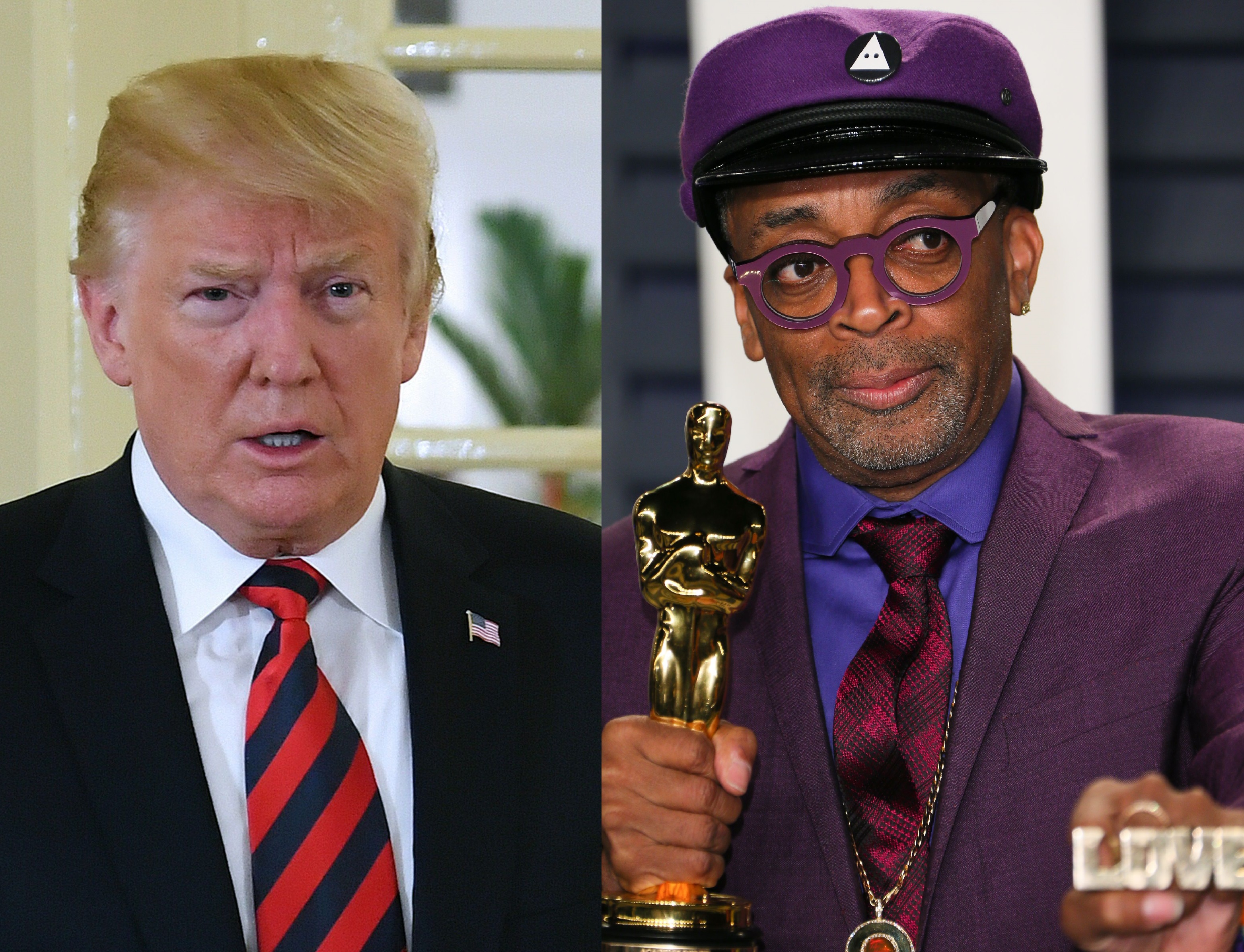 Donald Trump responde luego de haberse sentido aludido en el discurso que Spike Lee pronunció en los Premios Óscar. (Foto Prensa Libre: AFP)