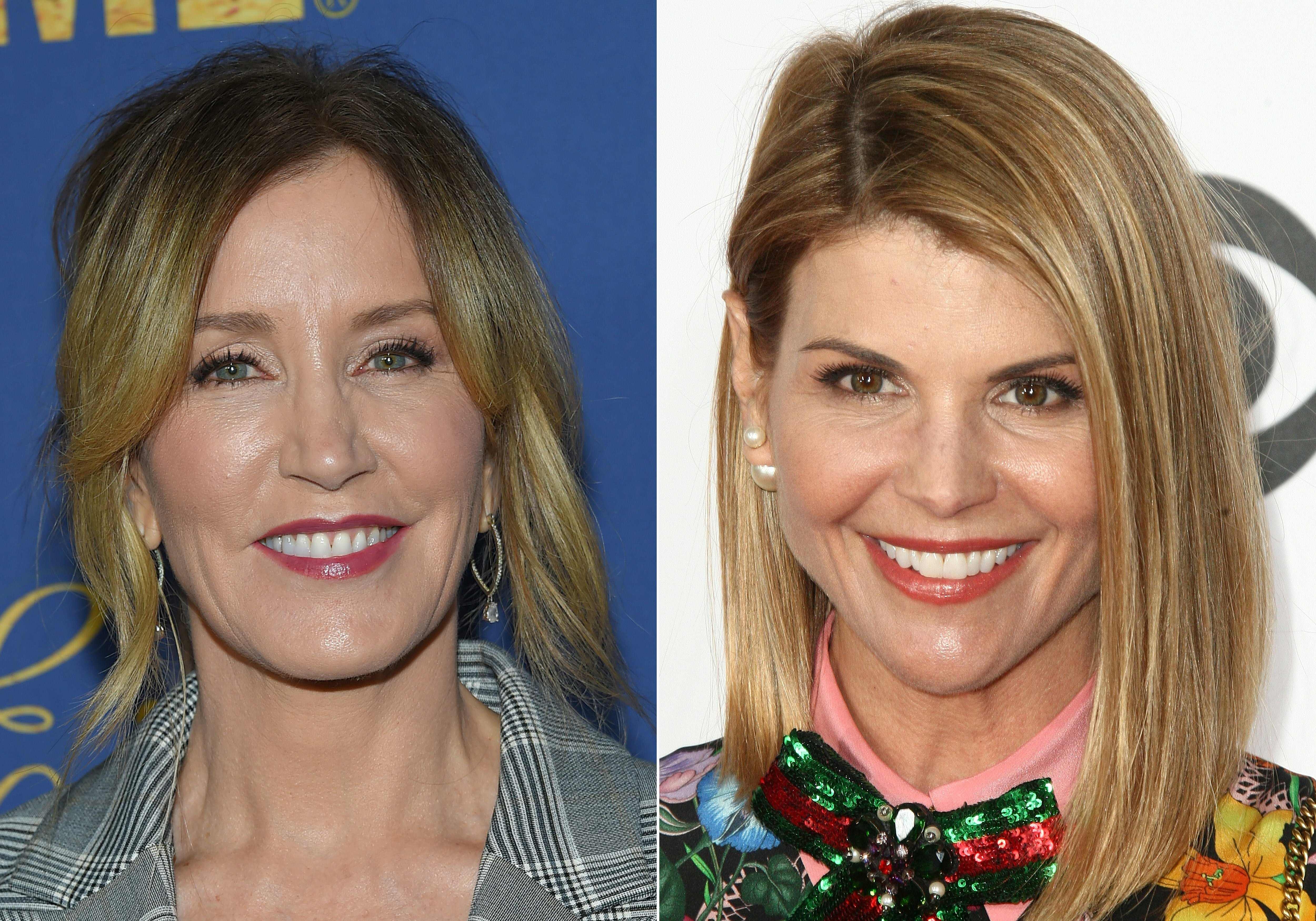 Las actrices Felicity Huffman y Lori Loughlin  habrían pagado para asegurar el ingreso de sus hijas a la universidad, (foto Prensa Libre: AFP)