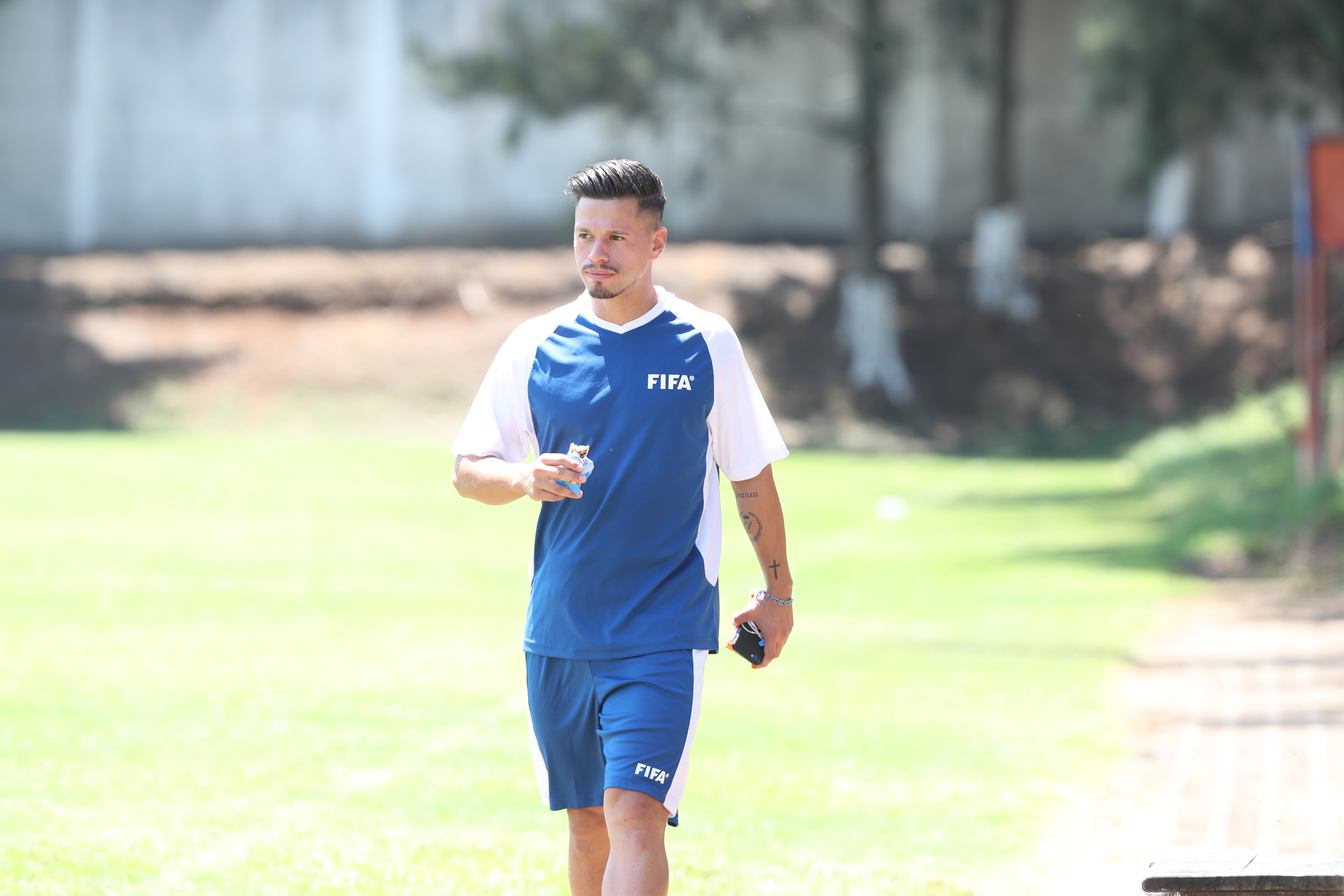 El lateral izquierdo de la Selección de Guatemala, Stefano Cincotta, no estará en el amistoso internacional contra Nicaragua (Foto Prensa Libre: Edwin Fajardo)