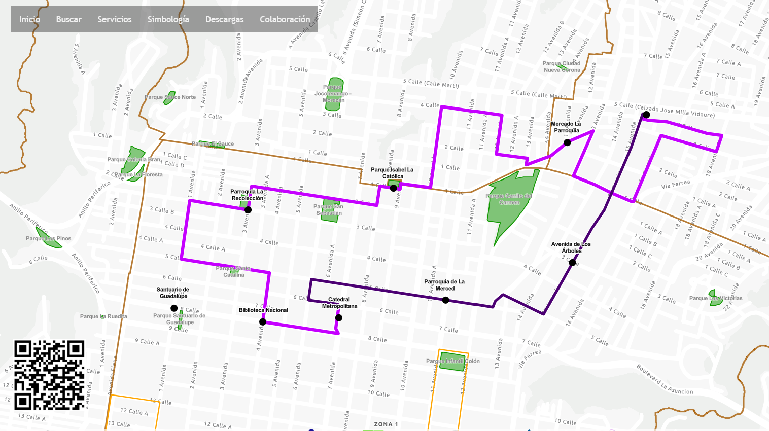 La página electrónica  mostrará en tiempo real el recorrido de las procesiones en la zona 1 de la capital.(Foto Prensa Libre: cortesía)