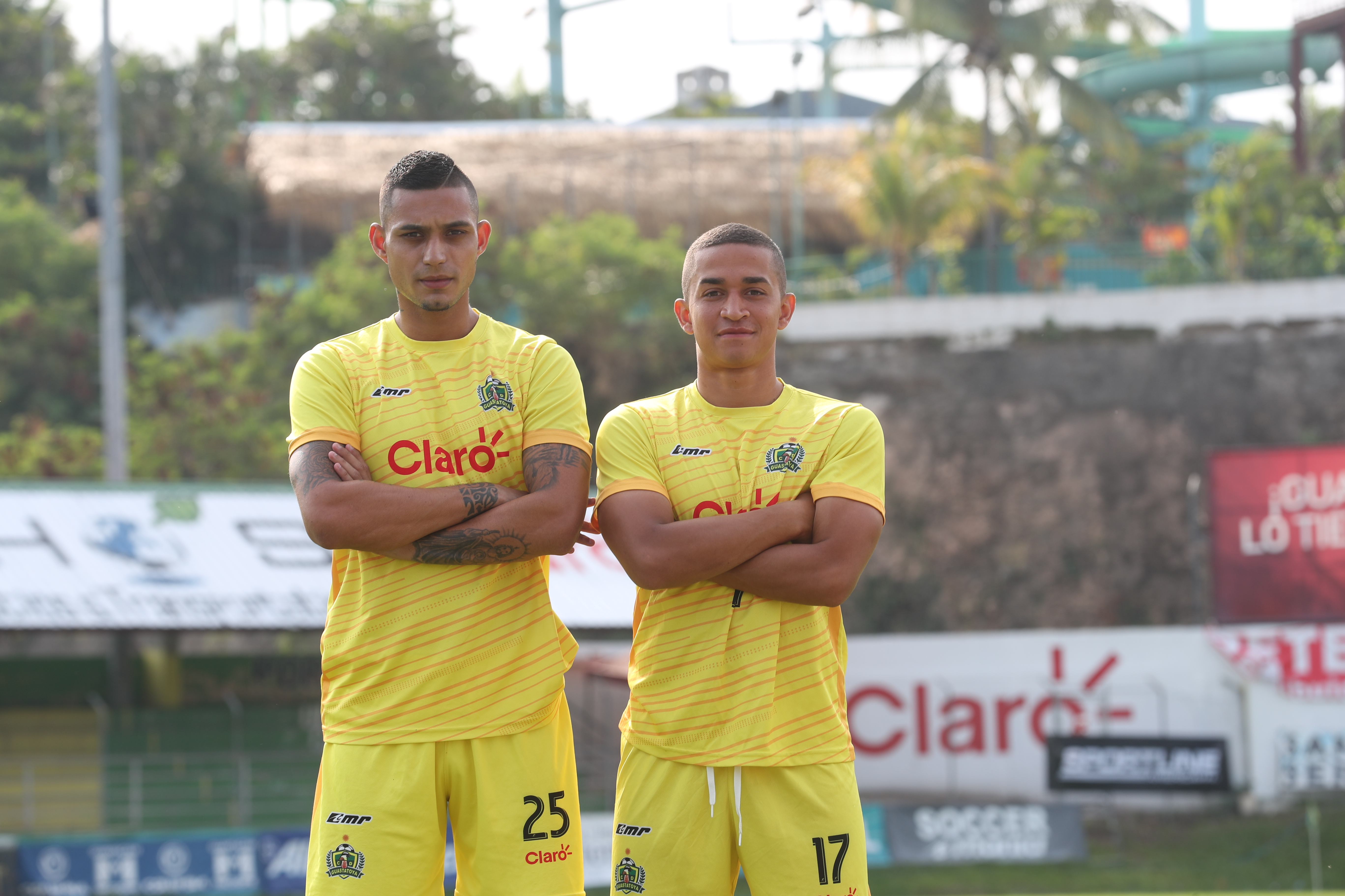 Jorge Aparicio y Marvin Ceballos han logrado brillar con el bicampeón Guastatoya (Foto Prensa Libre: Edwin Fajardo) 