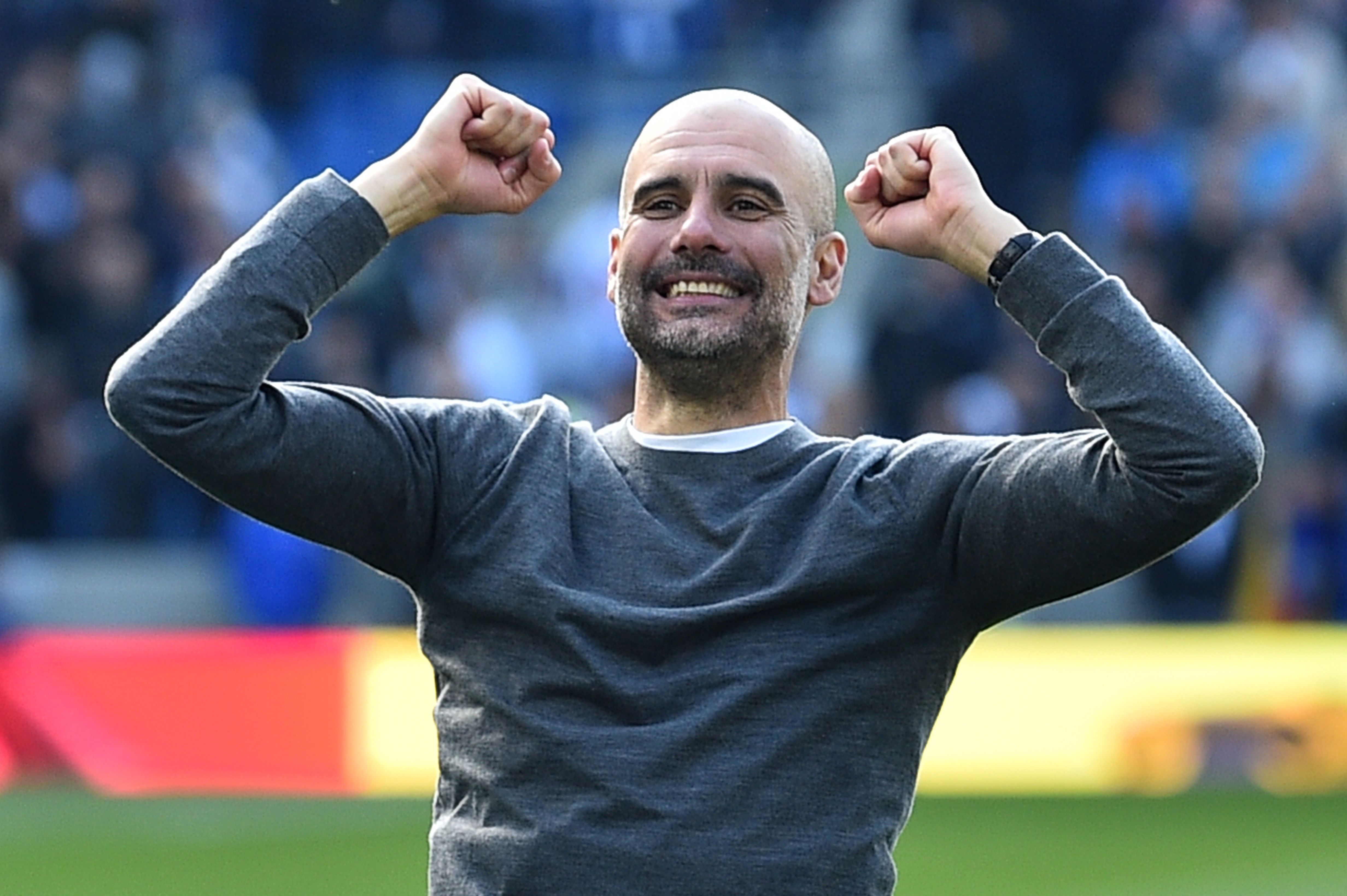 Pep Guardiola conquistó el bicampeonato con el City. (Foto Prensa Libre: AFP)