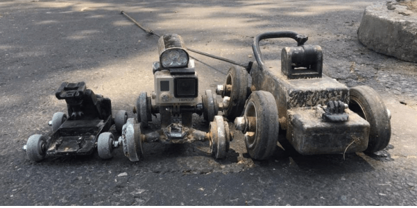 Robots utilizados para monitorear los drenajes en la capital.(Foto Prensa Libre: cortesía Empagua)