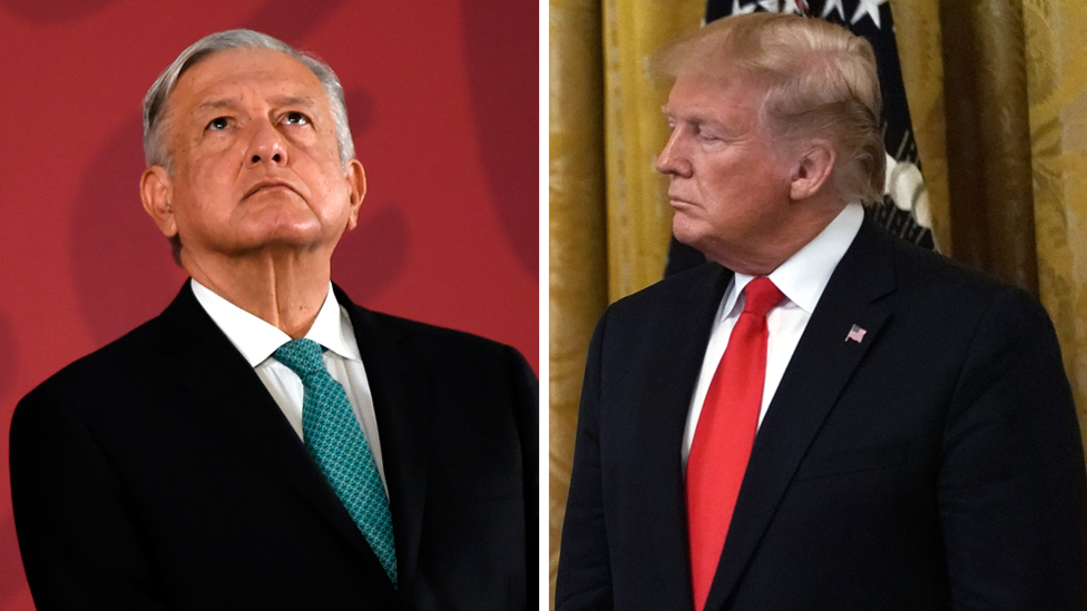 Derechos de autor de la imagenGETTY IMAGES
Image caption
El gobierno de AMLO destacó su acuerdo migratorio con EE.UU. como un gran logro por haber evitado los aranceles anunciados por Trump, pero muchos critican que México concediera demasiado. GETTY IMAGES